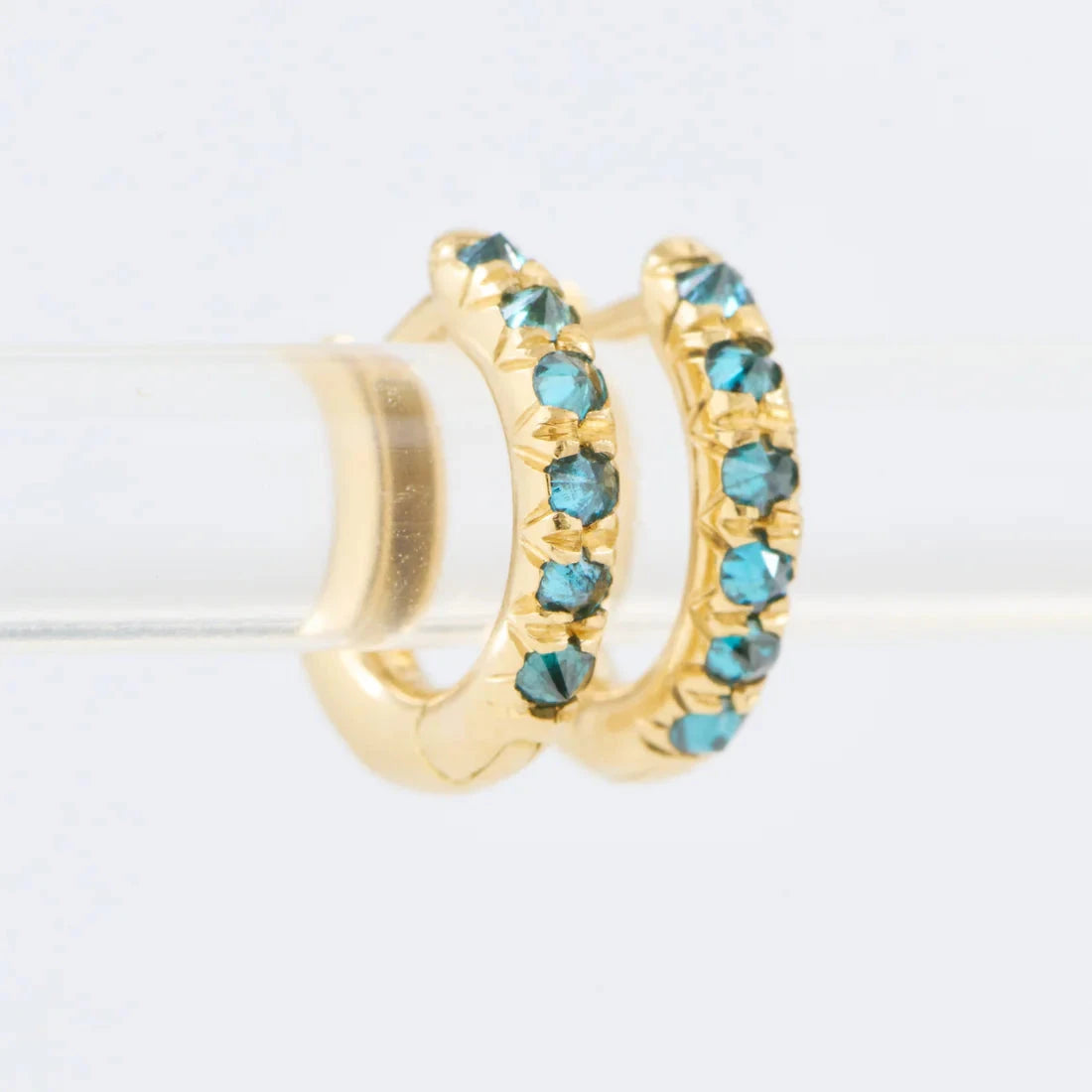 Barbed Aqua Diamond Mini Huggies