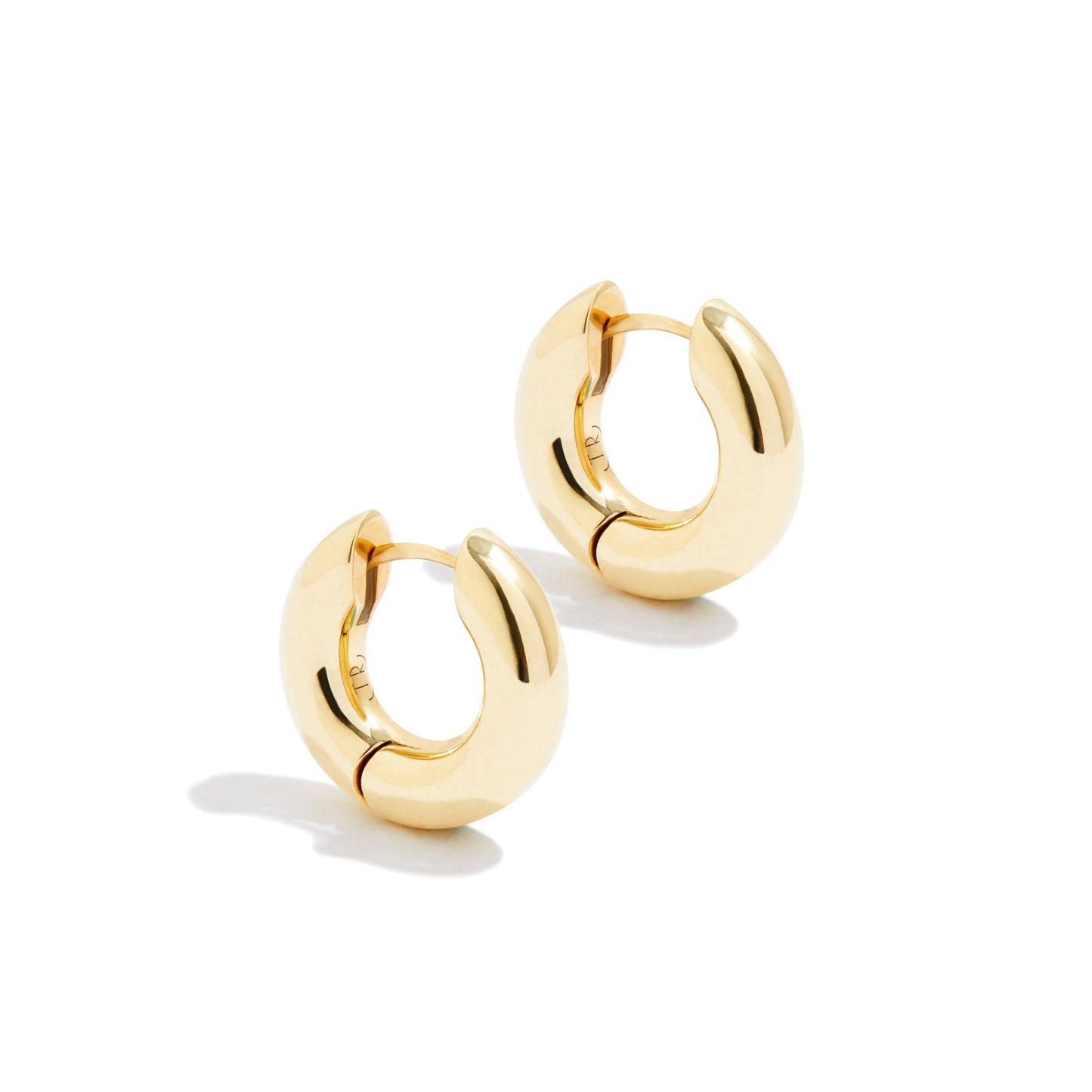 Yellow Gold Chunky Huggie Hoop Earring