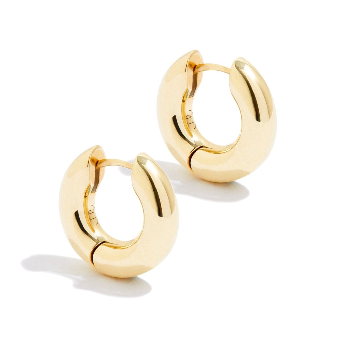 Yellow Gold Chunky Huggie Hoop Earring