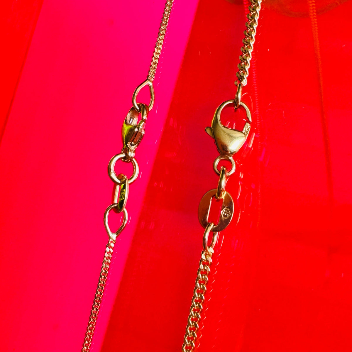 Gold Curb chain - 1mm width