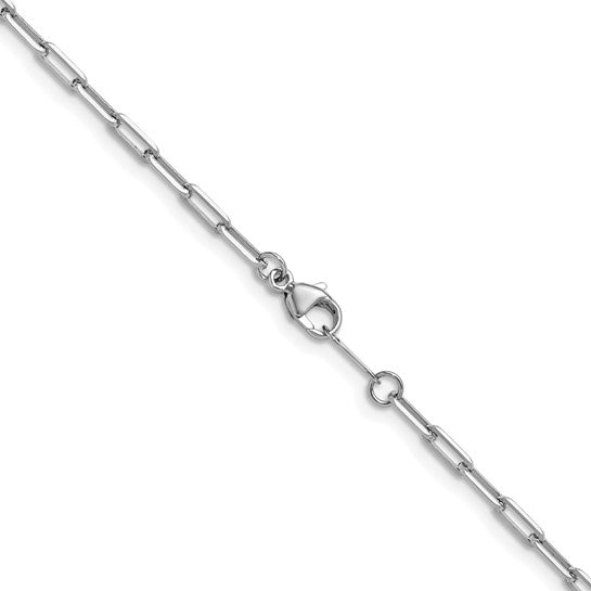 24" Platinum Paperclip Chain - 2.3mm width