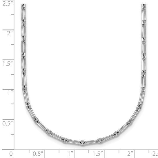 20-22" Platinum Fancy Paperclip Chain - 2.3mm width