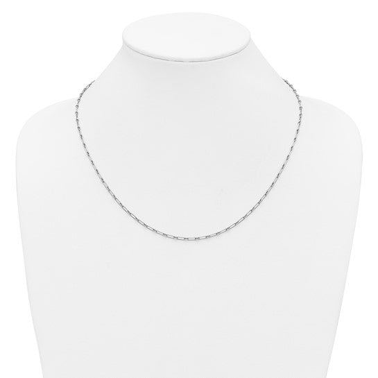 20-22" Platinum Fancy Paperclip Chain - 2.3mm width