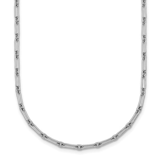 20-22" Platinum Fancy Paperclip Chain - 2.3mm width