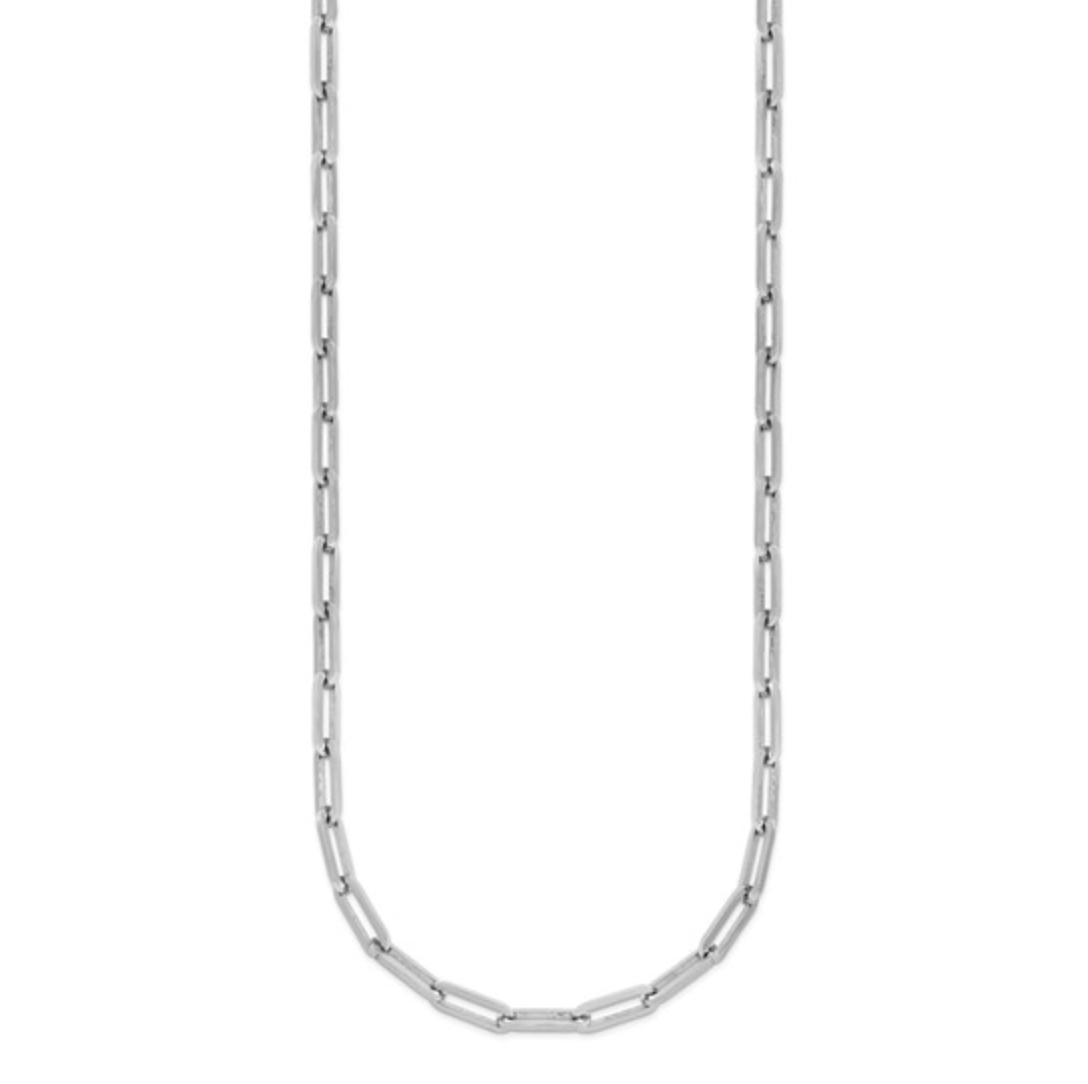24" Platinum Paperclip Chain - 3.7mm width