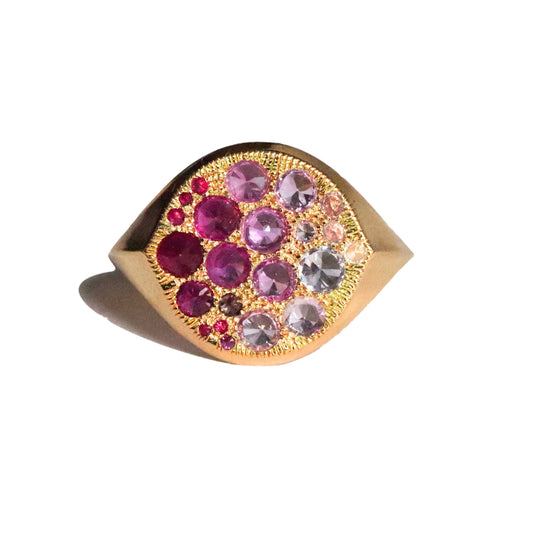Barbed Sapphire & Ruby Signet Ring