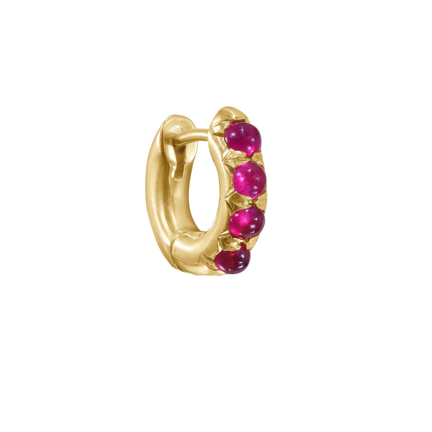Ruby 'Jelly Bean' Chunky Huggie Hoop