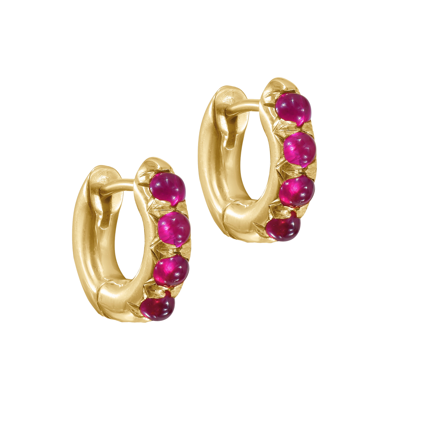 Ruby 'Jelly Bean' Chunky Huggie Hoop