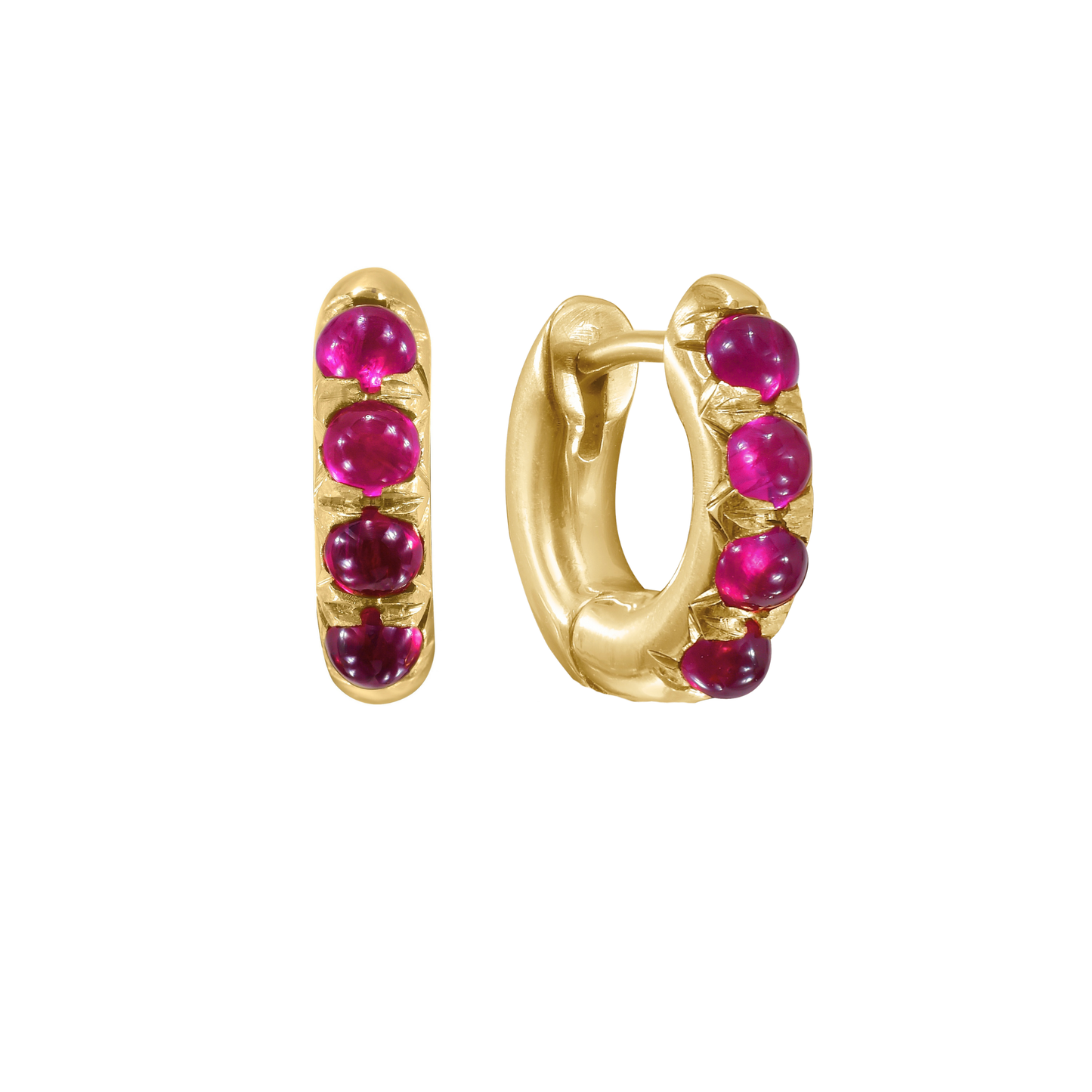 Ruby 'Jelly Bean' Chunky Huggie Hoop