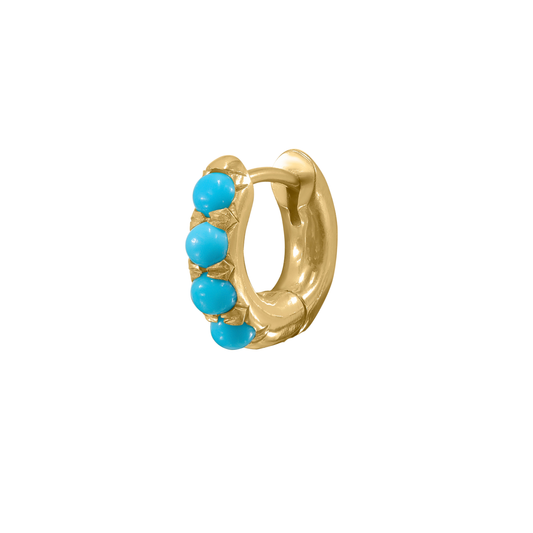 Turquoise 'Jelly Bean' Chunky Huggie Hoop