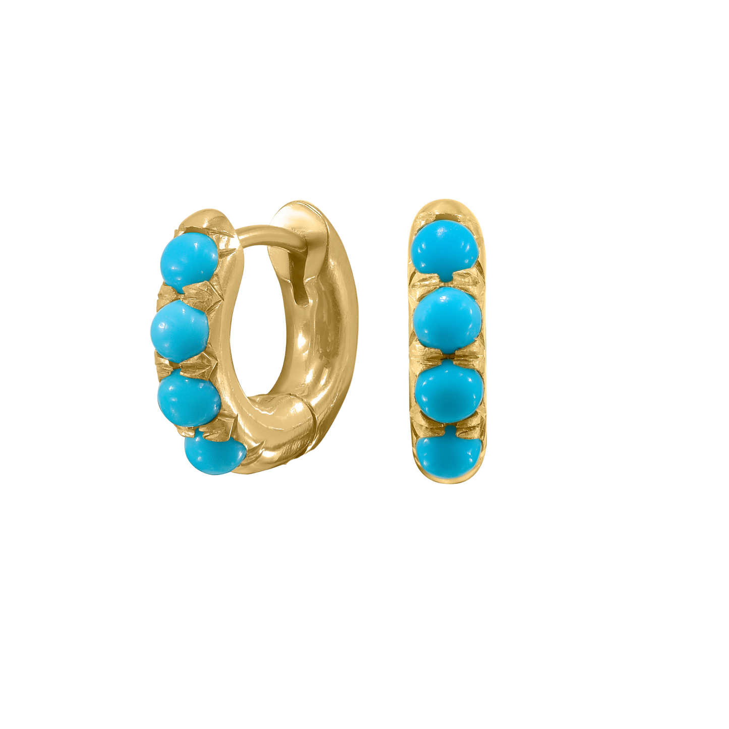 Turquoise 'Jelly Bean' Chunky Huggie Hoop