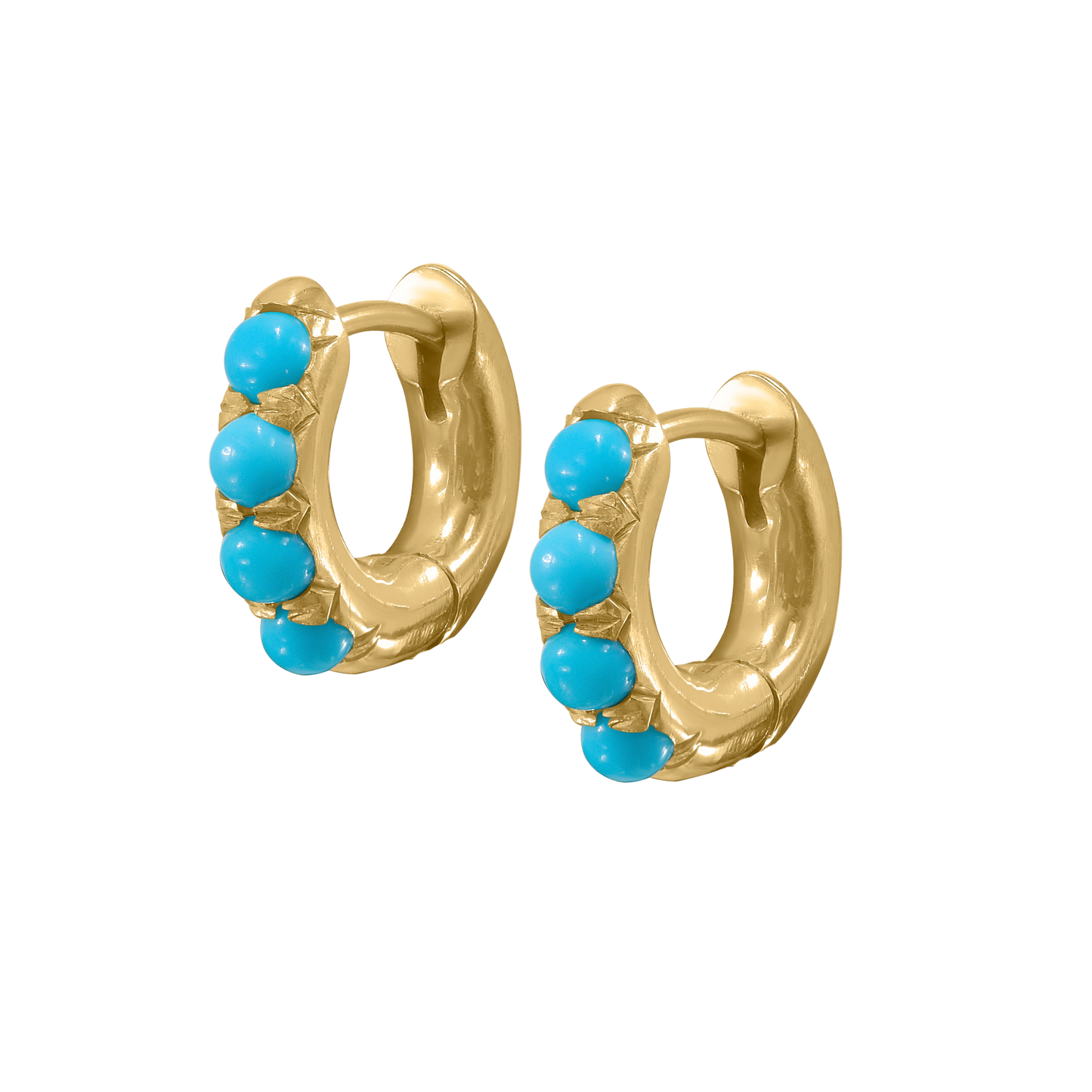 Turquoise 'Jelly Bean' Chunky Huggie Hoop