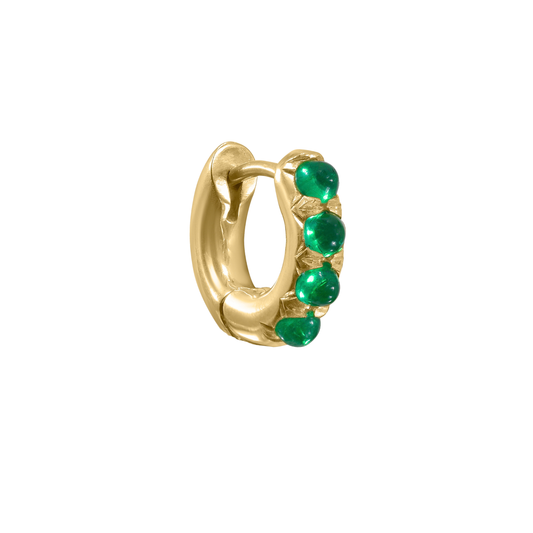 Emerald 'Jelly Bean' Chunky Huggie Hoop
