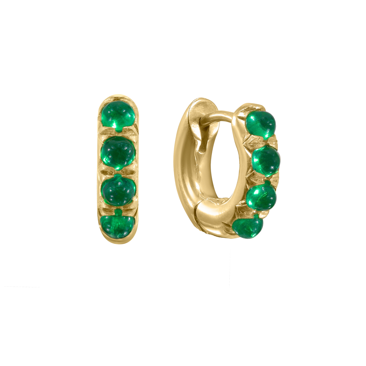 Emerald 'Jelly Bean' Chunky Huggie Hoop