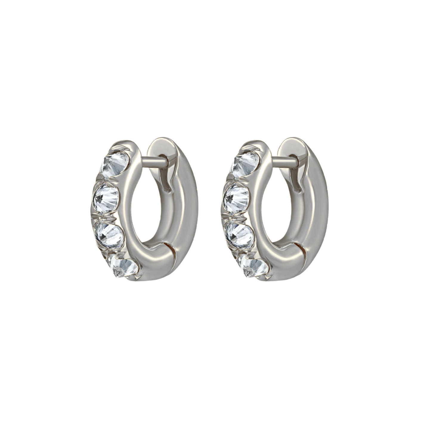 Barbed Diamond & Platinum Chunky Huggie Hoop