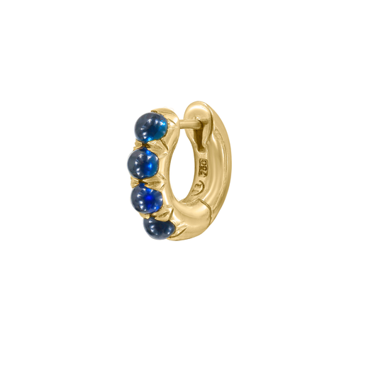 Blue Sapphire 'Jelly Bean' Chunky Huggie Hoop