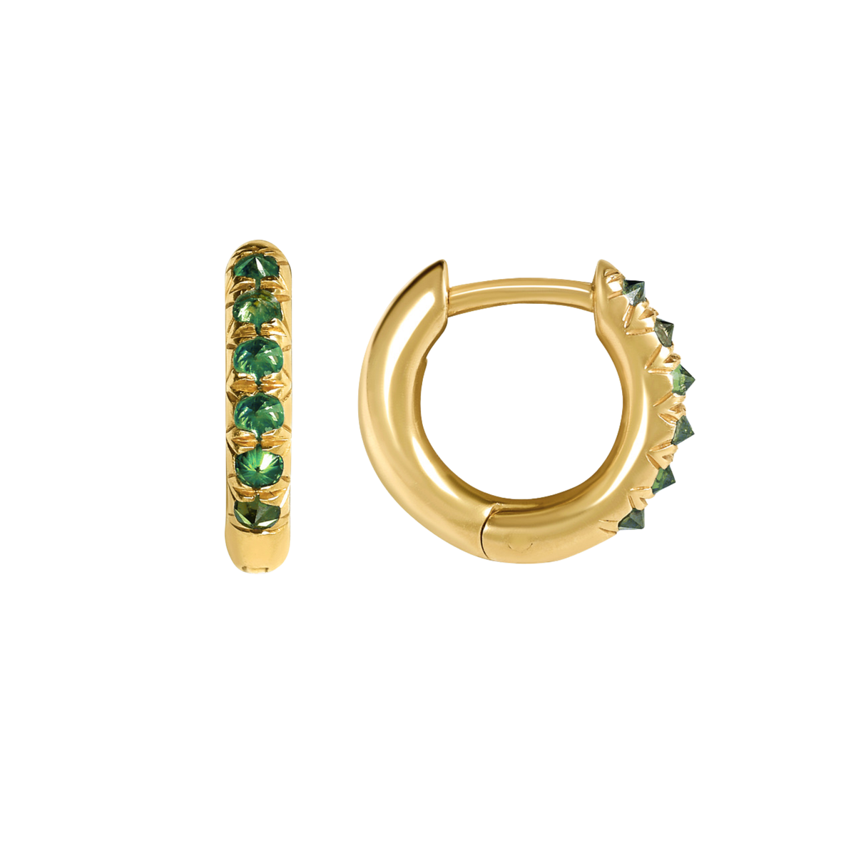 Barbed Green Diamond Mini Huggies