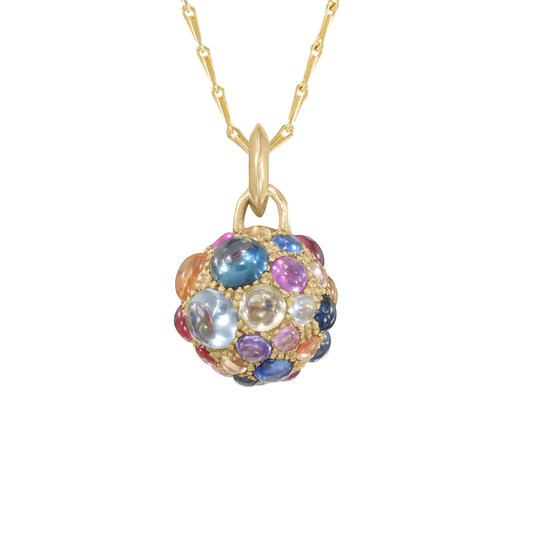 Rainbow Jelly Bean Sapphire Orb Charm