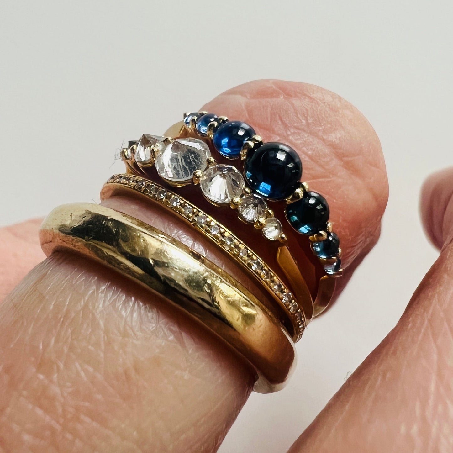 "Jelly Bean" Blue Sapphire Lina Ring -14k Gold