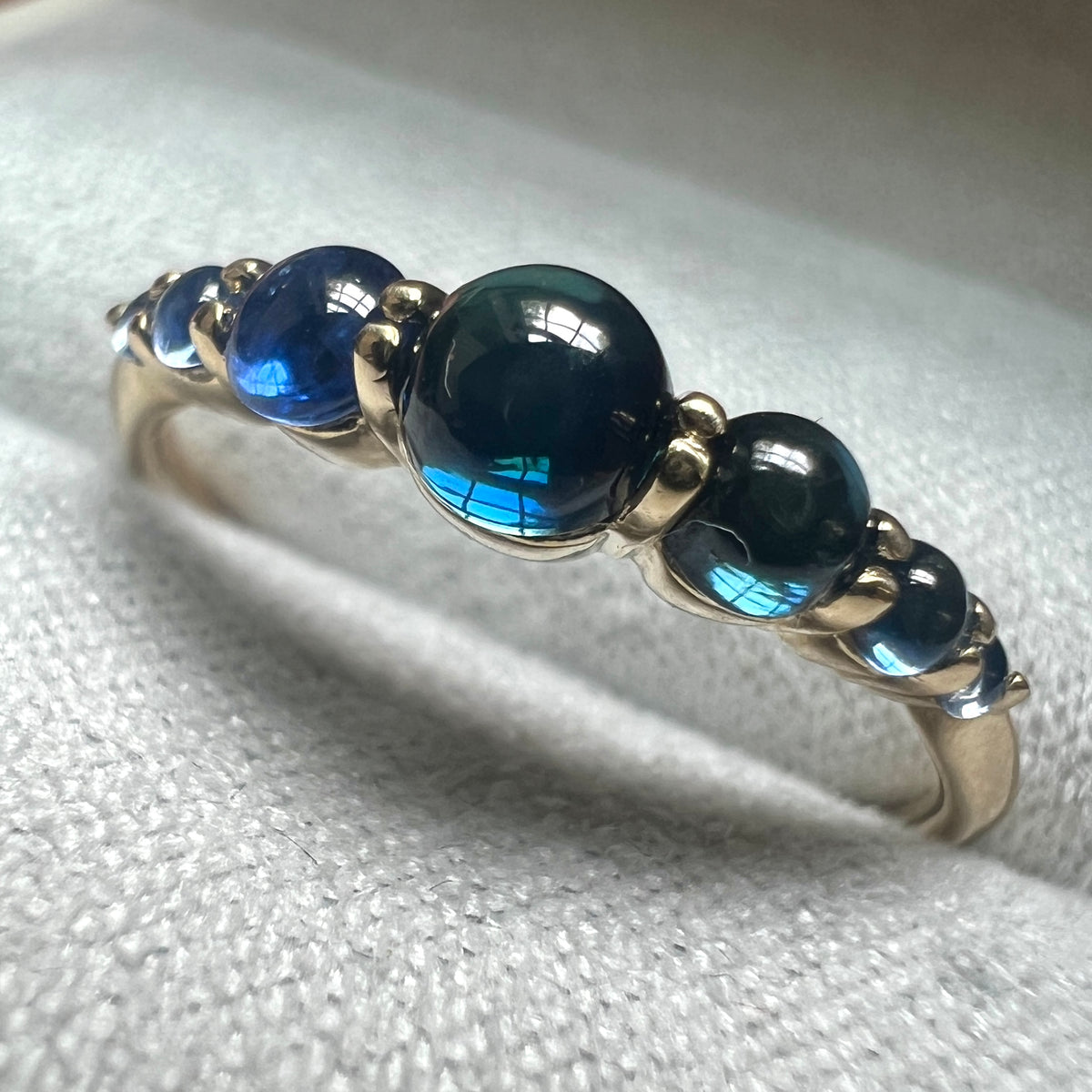 Blue "Jelly Bean" Sapphire Lina Ring