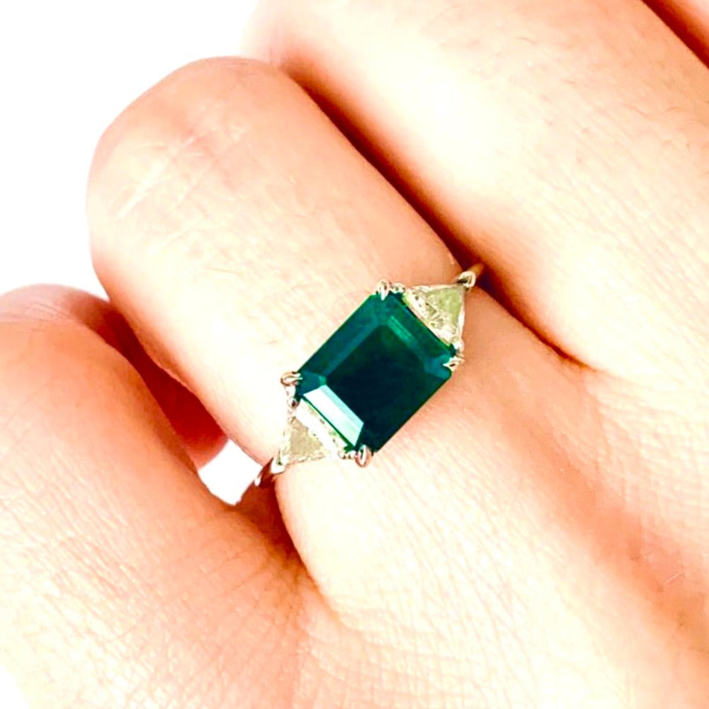 The 'Emma' Trilogy Ring in Emerald