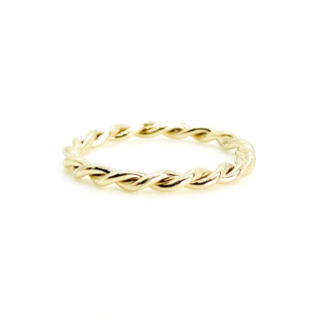 Solid White Gold Twist Ring by Tamsin Rasor Fine Jewelry on a white background