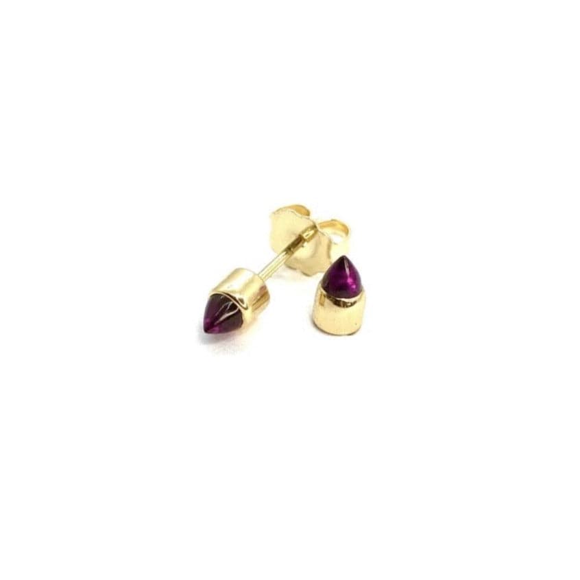 Garnet ‘Bullet’ Cabochon Stud Earring