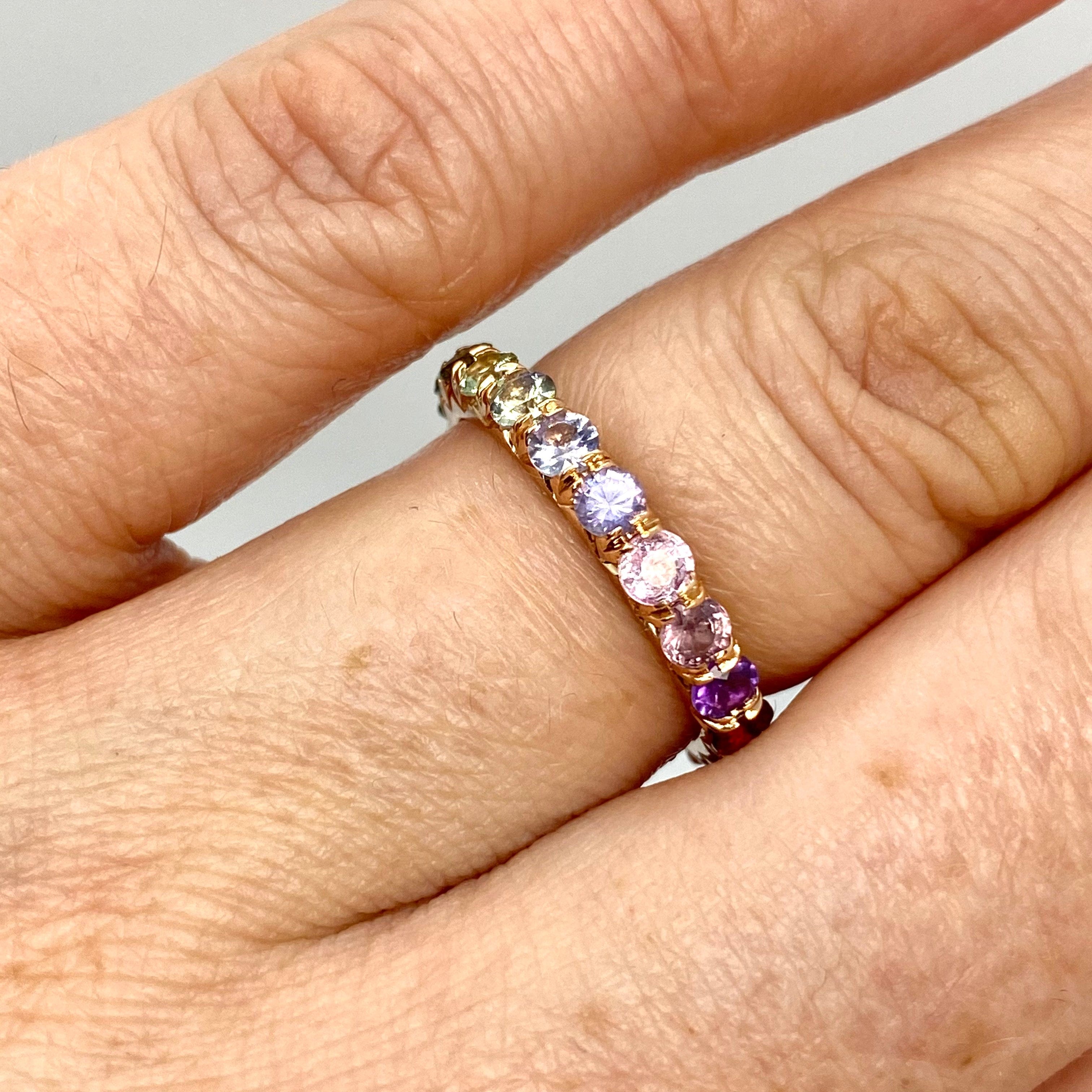 Garnet and sapphire hot sale eternity ring