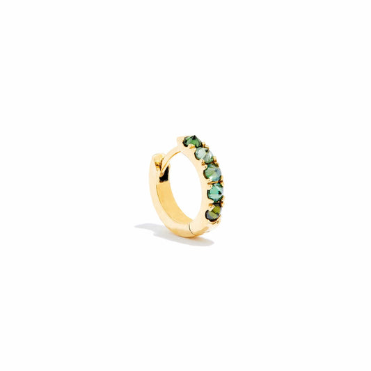 Bijou 'Barbed' Green Diamond Huggie Hoop