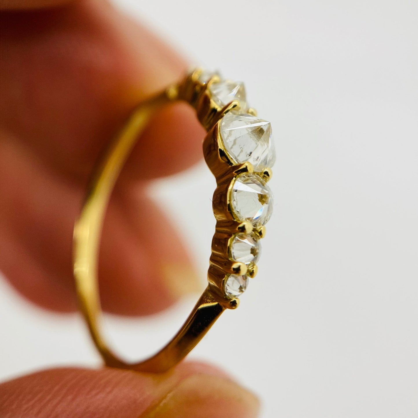 Lina Barbed Seven Stone Created Diamond Ring