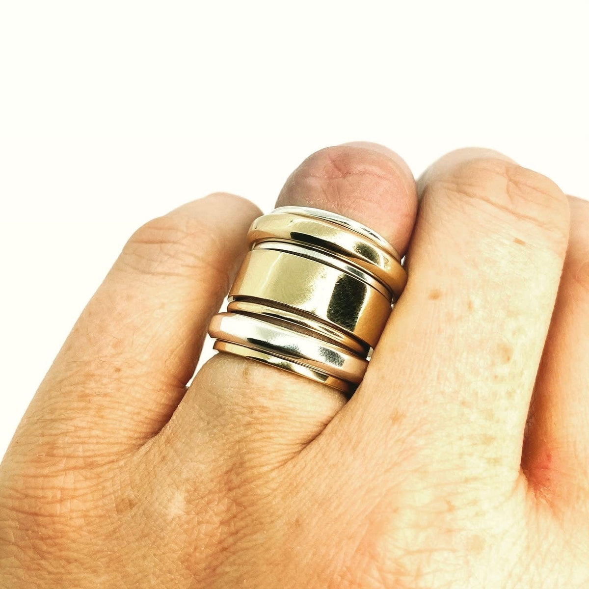 The 'Ira' Solid Gold Beveled Band
