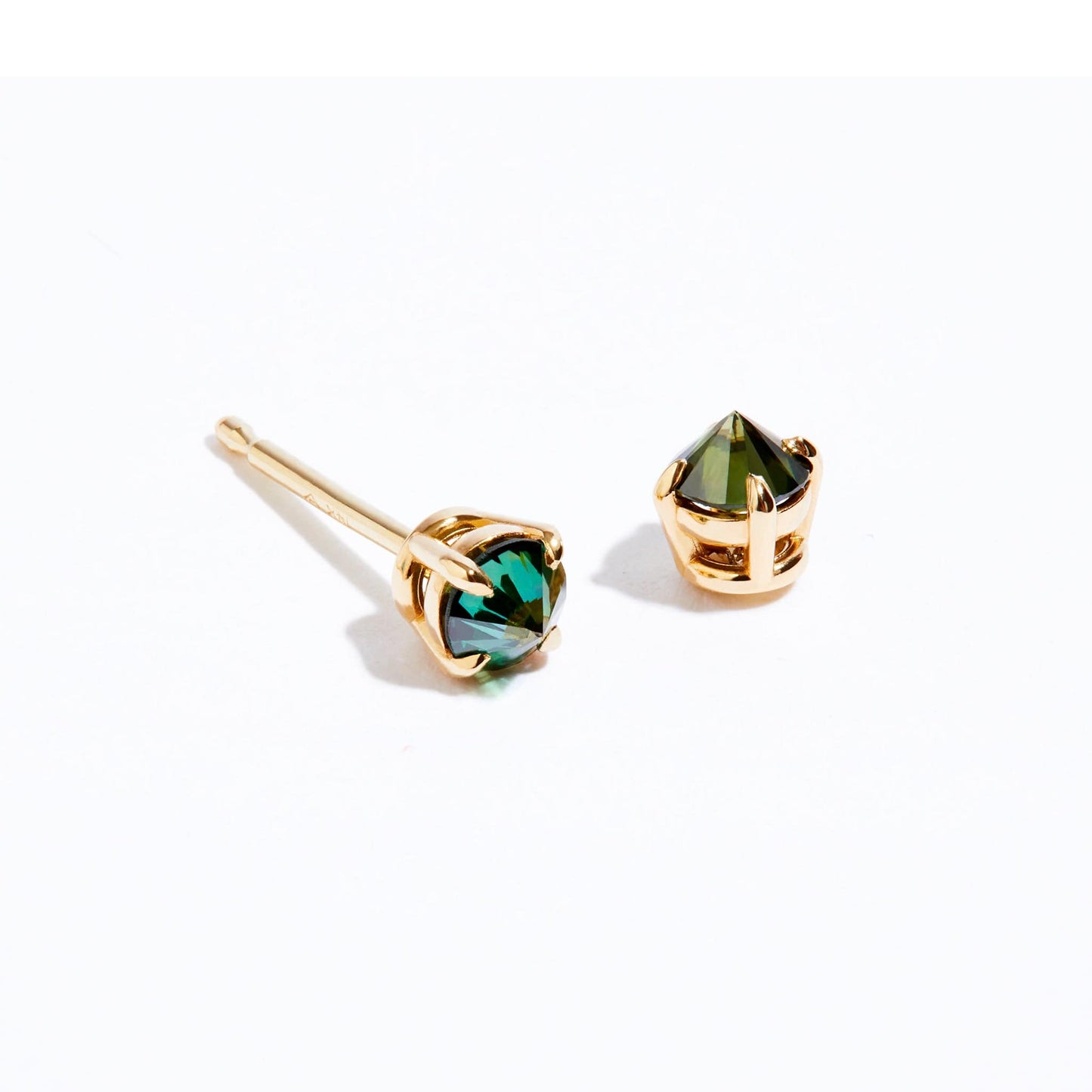 Green Diamond 'Barbed' Stud Earrings