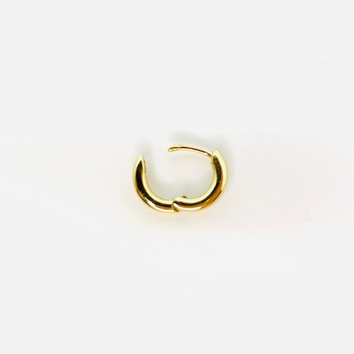 White Gold Chunky Mini Huggie Hoop Earring