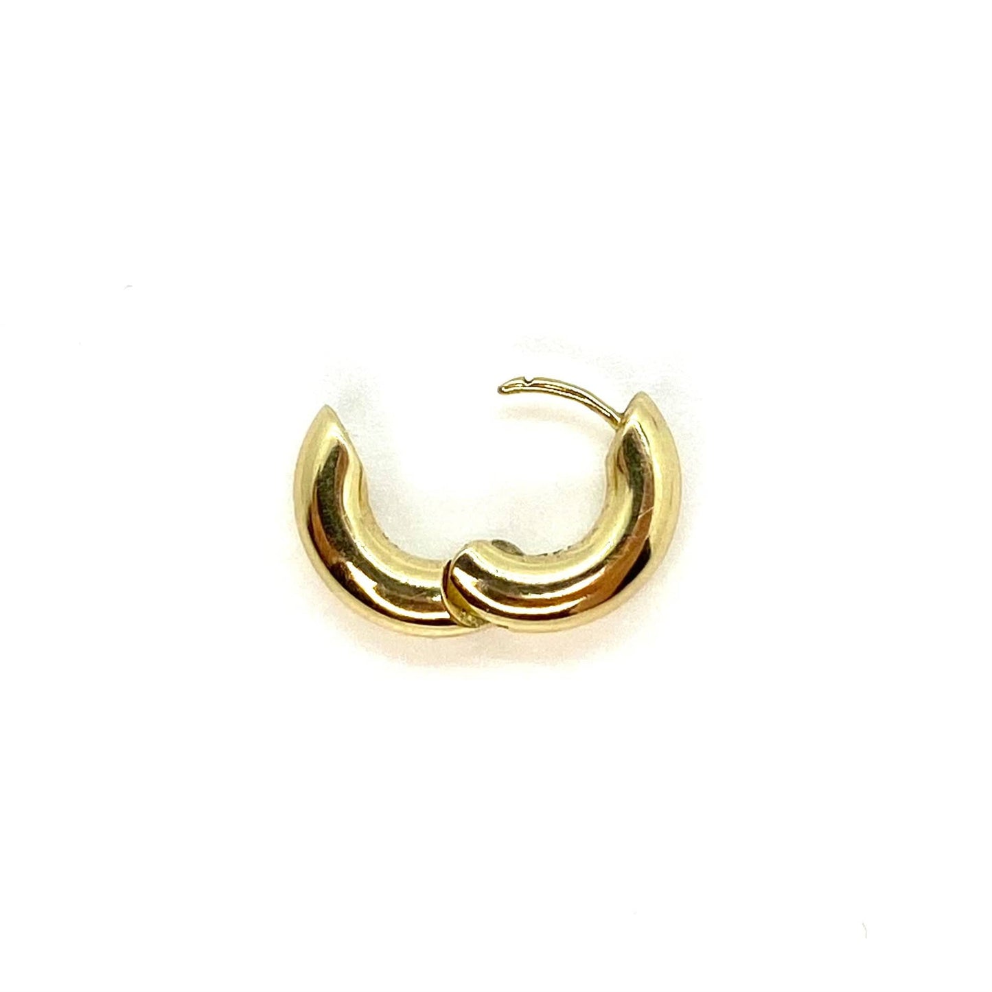 Yellow Gold Chunky Huggie Hoop Earring